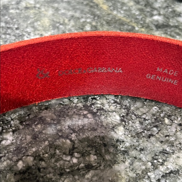 Dolce & Gabbana Red Belt with Gold Accent